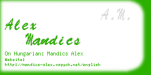 alex mandics business card